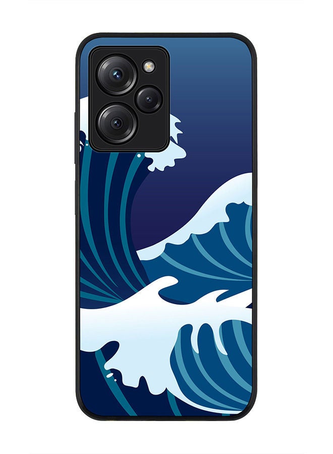 Stylizedd Rugged Black edge case for Poco X5 Pro Slim fit Soft Case Flexible Rubber Edges Anti Drop TPU Gel Thin Cover - Japanese Sea - Image 1