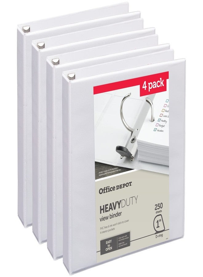 أوفيس ديبوت مجلدات Office Depot® شديدة التحمل بثلاث حلقات، حلقات على شكل حرف D مقاس 1 بوصة، 49% مواد معاد تدويرها، أبيض، عبوة من 4 قطع - Image 2
