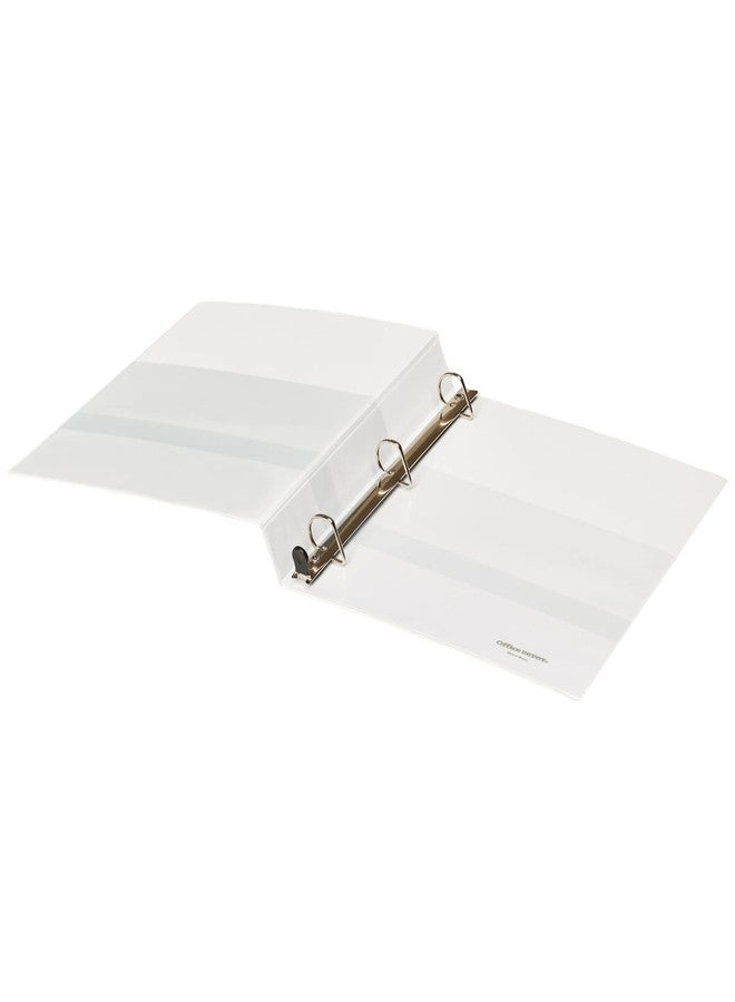 أوفيس ديبوت مجلدات Office Depot® شديدة التحمل بثلاث حلقات، حلقات على شكل حرف D مقاس 1 بوصة، 49% مواد معاد تدويرها، أبيض، عبوة من 4 قطع - Image 4