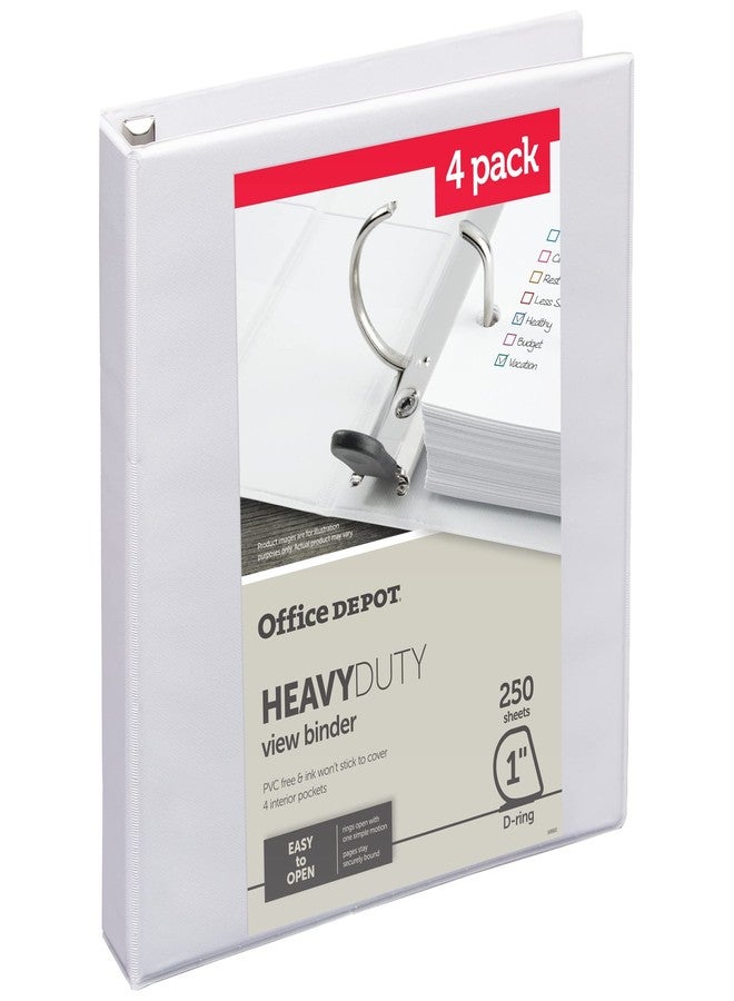 أوفيس ديبوت مجلدات Office Depot® شديدة التحمل بثلاث حلقات، حلقات على شكل حرف D مقاس 1 بوصة، 49% مواد معاد تدويرها، أبيض، عبوة من 4 قطع - Image 3
