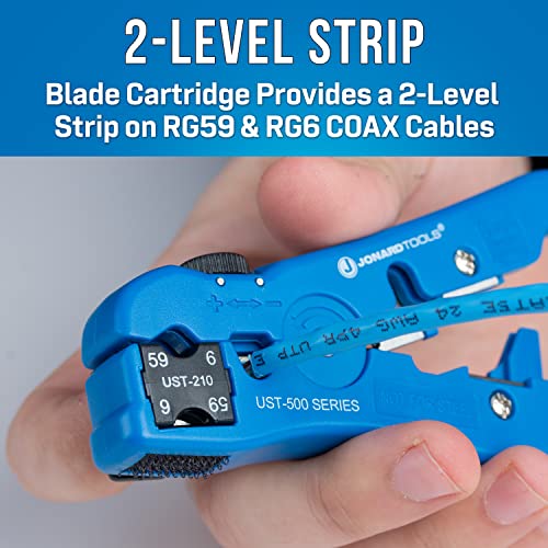 Jonard Tools UST-596 Universal Cable Stripper for RG59 and RG6 COAX, Network, and Telephone Cables - Image 3