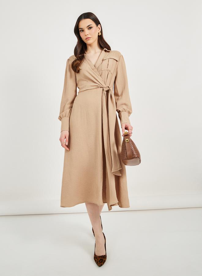 Styli Wrap Midi Dress  - Image 1