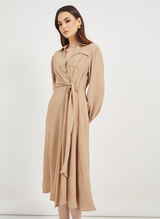 Styli Wrap Midi Dress  - Image 3
