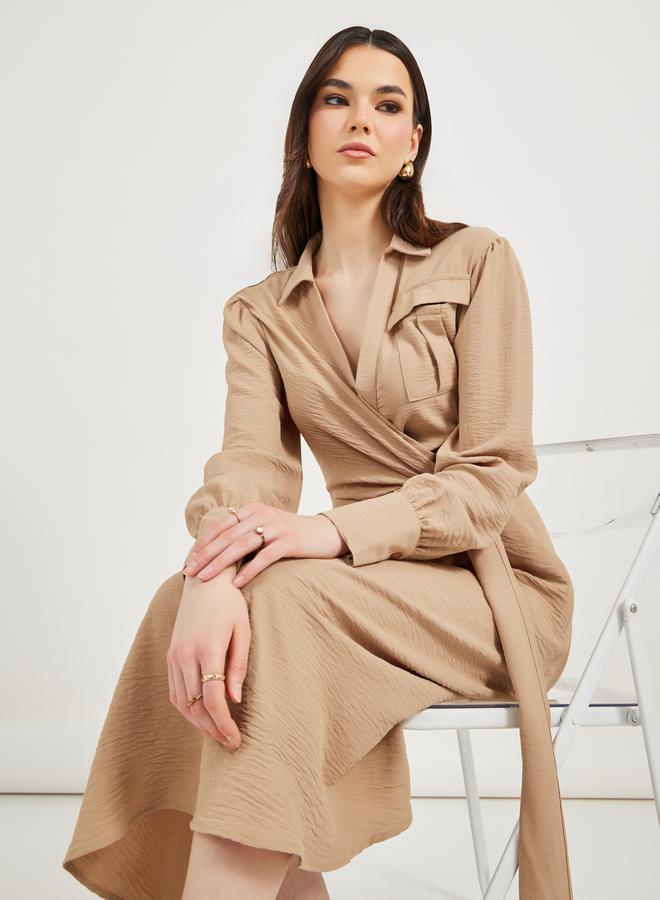 Styli Wrap Midi Dress  - Image 4