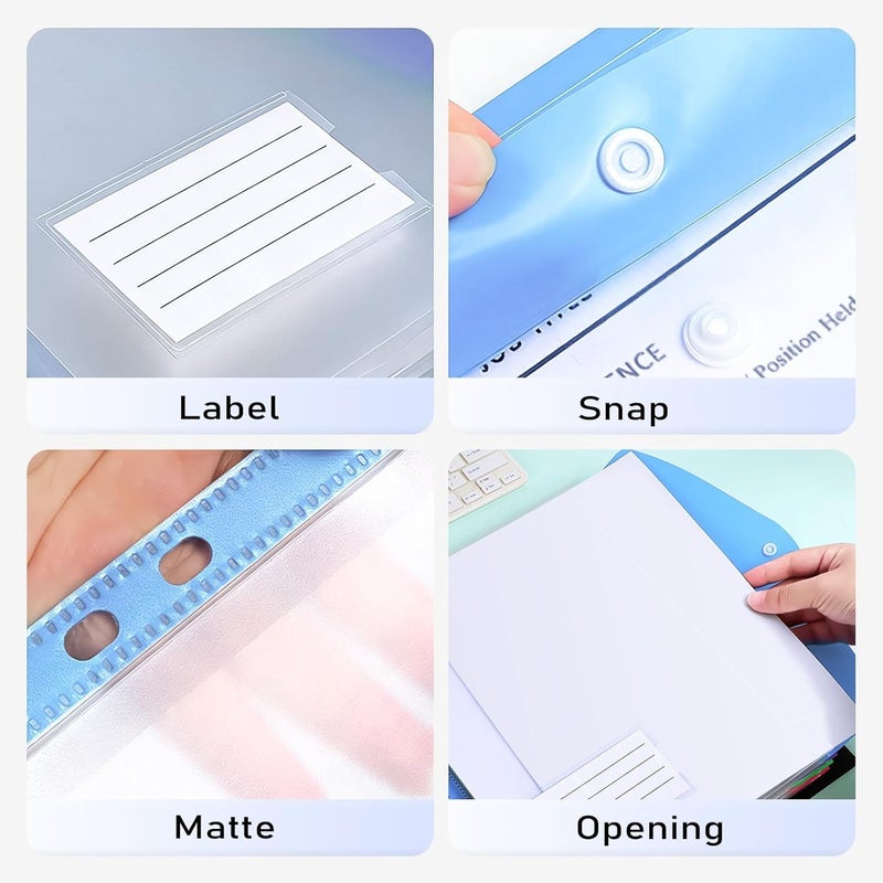18 Pack Expandable Window Binder Pockets Snap Button Document Organizer Folders - Image 3