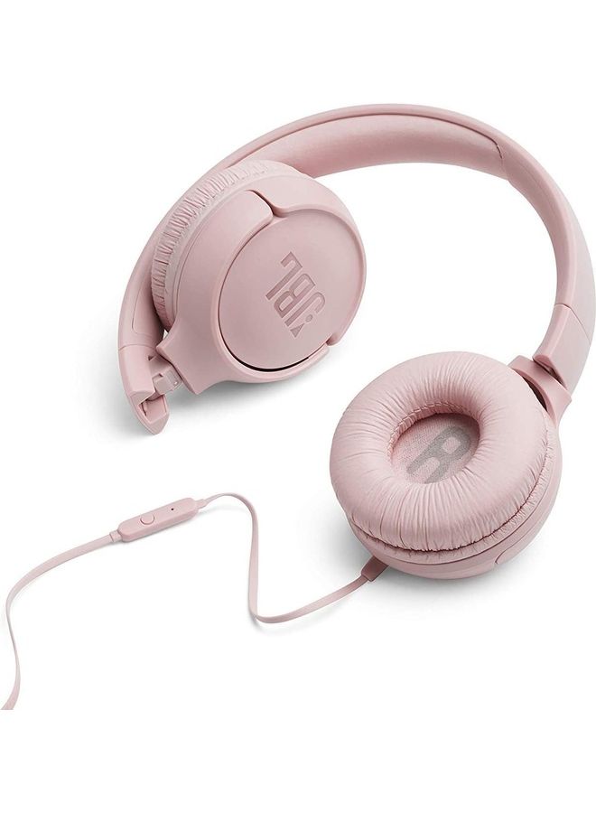 JBL T500 Wired On-Ear Headphones Pink - Image 3