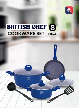 8 Piece Granite Cookware Set, Casserole With Lid, Frying Pan With Lid & Kitchen Tools, Blue - pzsku/Z5ABE877629913810B474Z/45/_/1727768657/800c2018-5c6d-47e9-a015-234e3e0a53d5