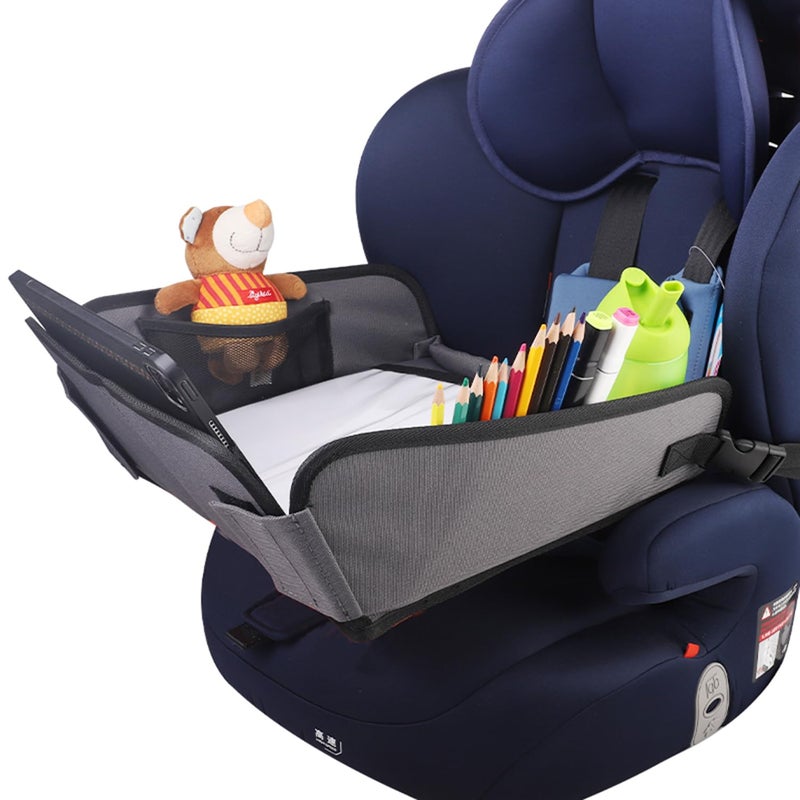 WedFeir Kids Travel Tray for Car Car Seat Tray Grey - Image 2