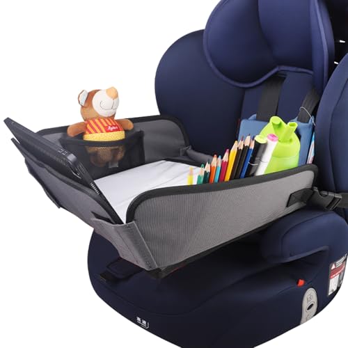 WedFeir Kids Travel Tray for Car Car Seat Tray Grey - Image 1
