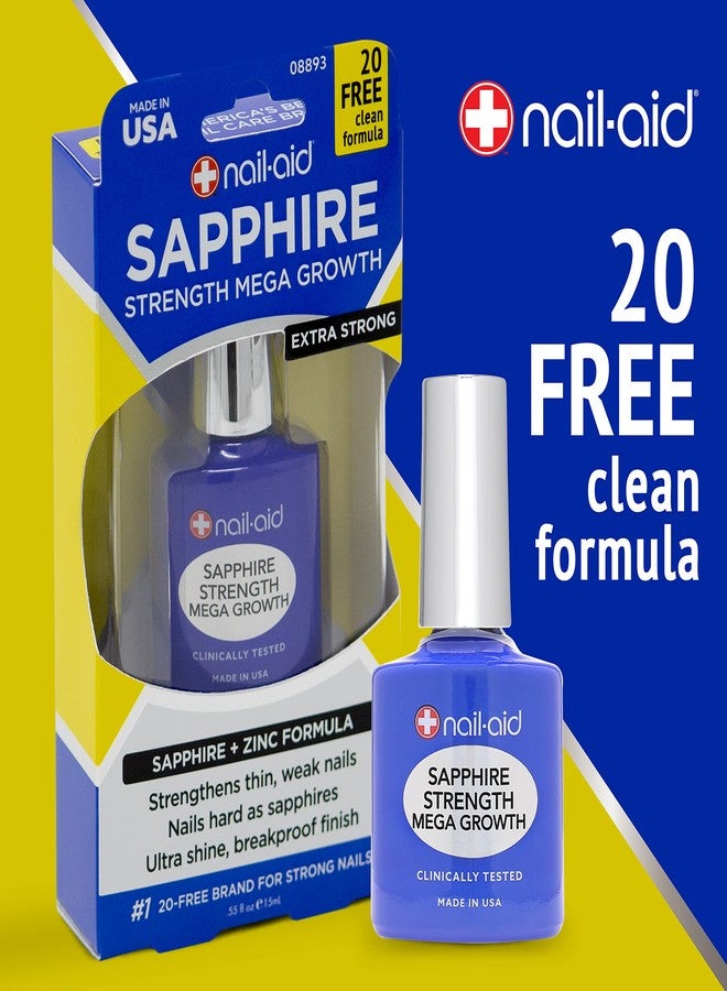Nail-Aid Sapphire Strengthener & Mega Growth Treatment - Clear, 0.55 Fl Oz - Image 2