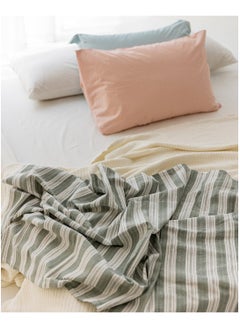 More cottons Striped Throw  olive (90x200)  - Image 1