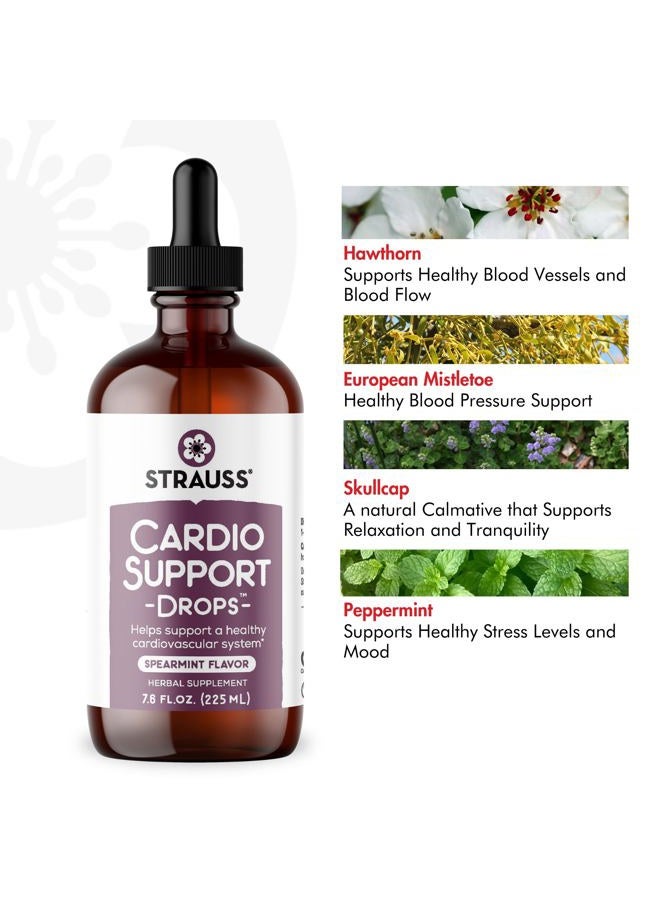 Strauss Heartdrops Naturals Cardio Support Drops, Natural Herbal Supplement to Support a Healthy Cardiovascular System, Non-GMO, Vegan, Gluten-Free, Soy Free, 7.6 fl oz (225ml) - Image 2