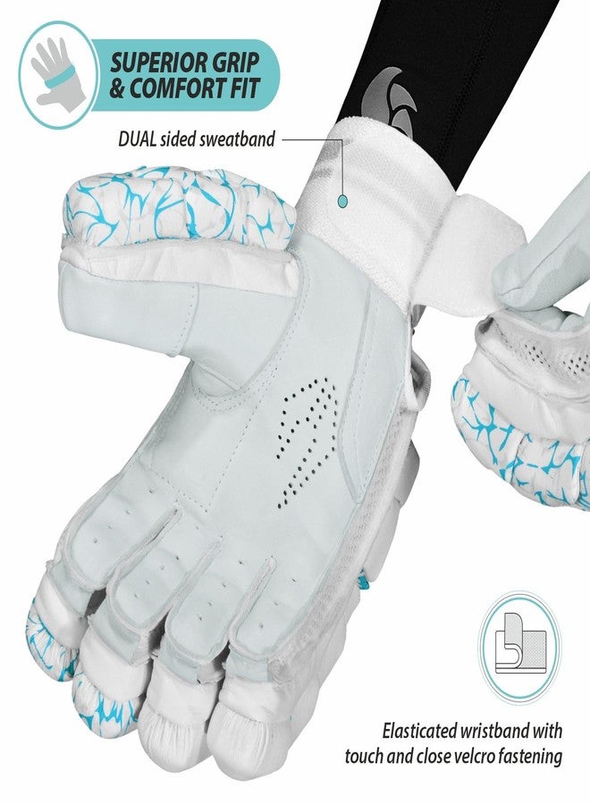 DSC Pro Cricket Batting Gloves for Mens, Color - White, Size - Mens, Left Hand - Image 4