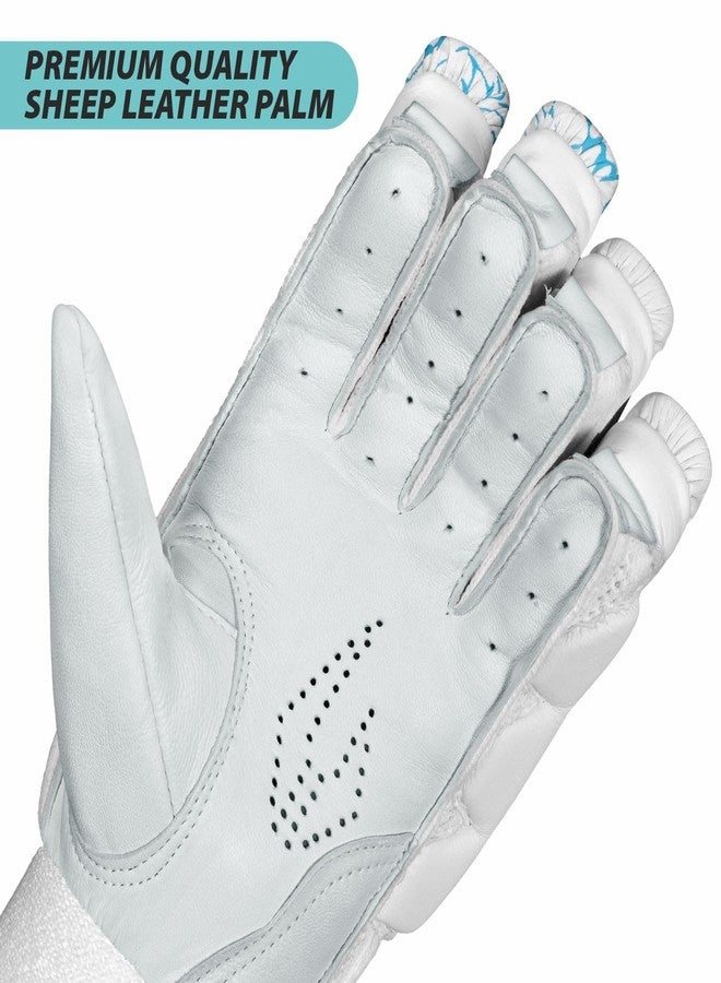 DSC Pro Cricket Batting Gloves for Mens, Color - White, Size - Mens, Left Hand - Image 5