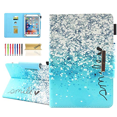 Dteck 9.6-10.5 Inch Display Universal Case, Slim Leather Wallet Folio Flip Cute Cover for HD 10/ Samsung Galaxy Tab/Lenovo Tab/Onn/Android Tablet 9.6 9.7 10 10.1 10.2 10.3 10.4 10.5 Inch (Blue Sand) - Image 1