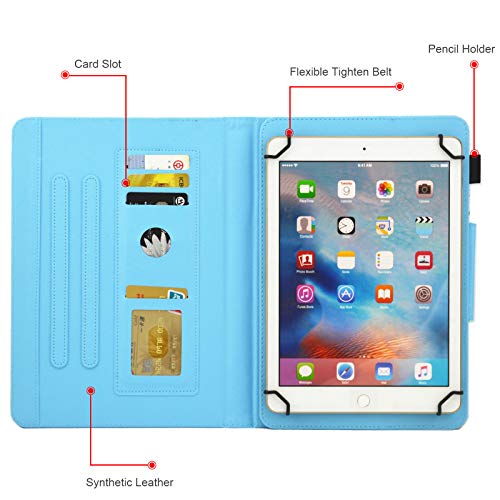 Dteck 9.6-10.5 Inch Display Universal Case, Slim Leather Wallet Folio Flip Cute Cover for HD 10/ Samsung Galaxy Tab/Lenovo Tab/Onn/Android Tablet 9.6 9.7 10 10.1 10.2 10.3 10.4 10.5 Inch (Blue Sand) - Image 5