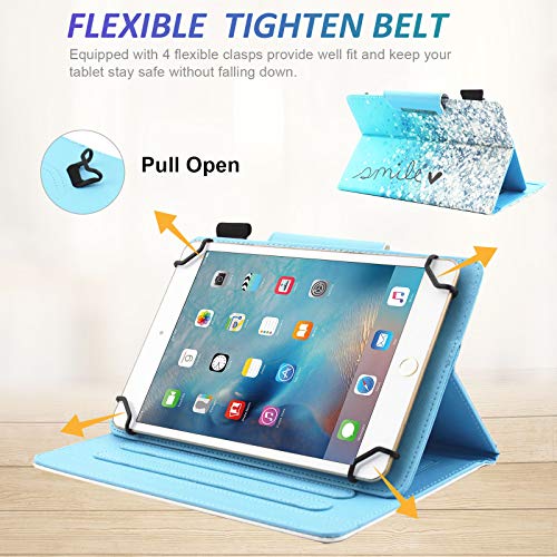 Dteck 9.6-10.5 Inch Display Universal Case, Slim Leather Wallet Folio Flip Cute Cover for HD 10/ Samsung Galaxy Tab/Lenovo Tab/Onn/Android Tablet 9.6 9.7 10 10.1 10.2 10.3 10.4 10.5 Inch (Blue Sand) - Image 3