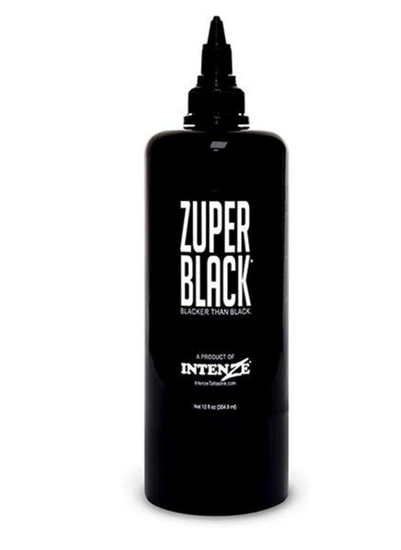 Intenze ZUPER Black Tattoo Ink by INTENZE 12 oz Sterilized with Certification and 100% Vegan. Original and Direct from Manufacturer  - Image 1