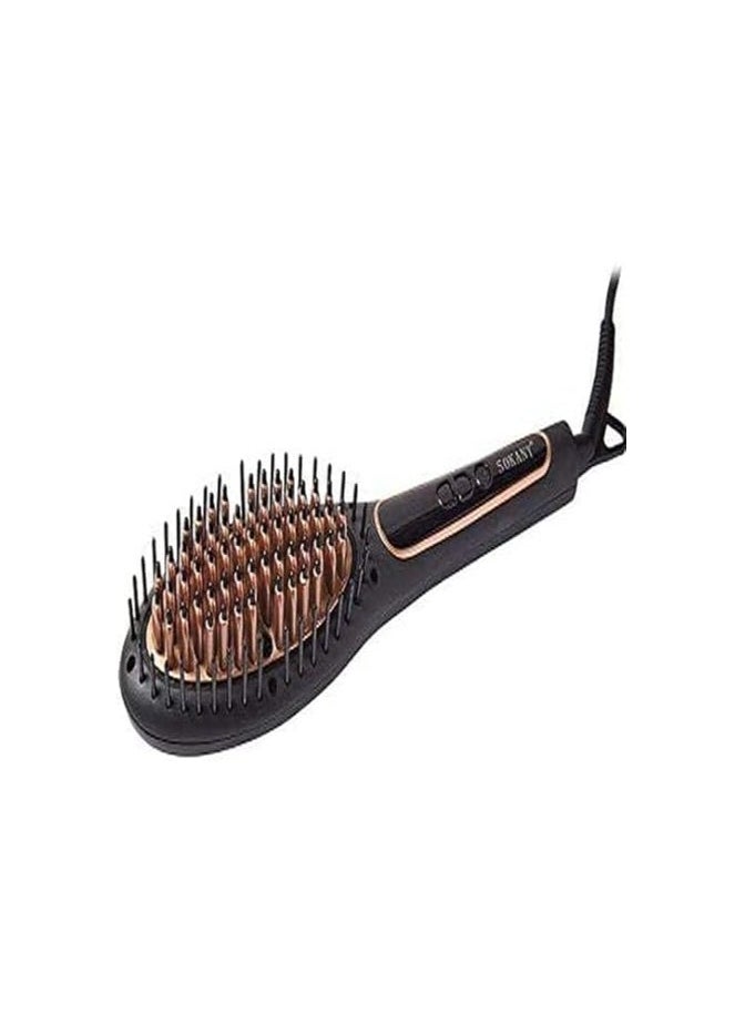 sokany - Sokany Thermal Hair Straightener Brush for Salon Straight Hair - Black Sokany Ceramic Hair Straightener Brush Ionic 1030I_ 1 Year Warranty - Image 1
