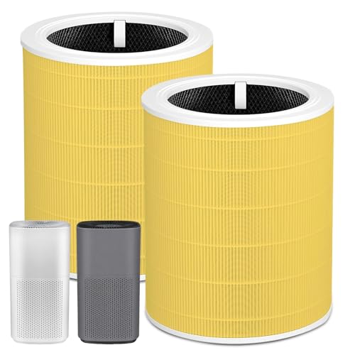 NXBHG Core 600S Replacement Filter Pet Care Filter Compatible With Levoit Core 600s/Core 600s-P, 3 in 1 Particle Filter & Activated Carbon Filter, Efficient for Pets Fur Dander, Core 600S-RF-PA, 2P, Yellow - Image 1