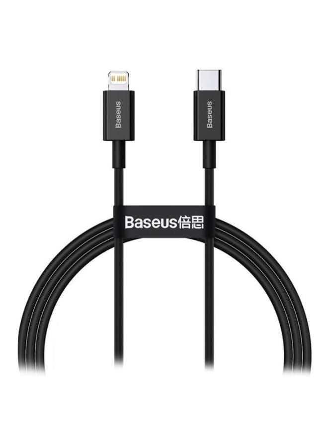 بيسوس كابل USB C إلى Lightning للشحن السريع ونقل البيانات مزود بتقنية PD وقدرة 20 وات ورأس Type- C من سلسلة سوبيريور للاستخدام مع هواتف أبل آيفون 13 و12 و11 برو ماكس وميني وXS وX و8 و7 و6 و5 وSE وأجهزة الآي باد والمزيد (بطول 1 متر) أسود - Image 1