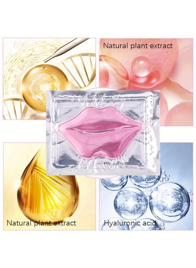 KHAJUL 9 Sheets of Pink Collagen Lip Mask, 100% Natural Collagen Hydrating Lip Mask, Overnight Sleeping Lip Mask for Dry and Dark Lips, Repair Treatment for Women and Men - Image 2