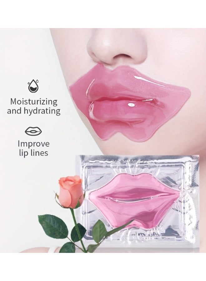 KHAJUL 9 Sheets of Pink Collagen Lip Mask, 100% Natural Collagen Hydrating Lip Mask, Overnight Sleeping Lip Mask for Dry and Dark Lips, Repair Treatment for Women and Men - Image 4