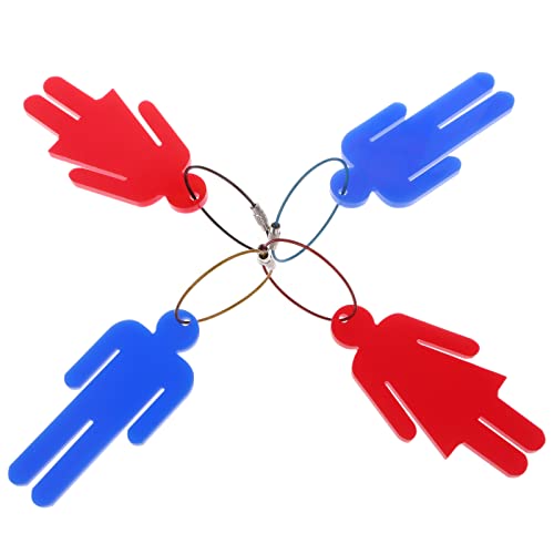 OBANGONG 4 Pcs Men's & Women's Acrylic Restroom Keychain Tags with 5 Pcs Wire Rings for Office Bathroom Designating Keys - Image 4