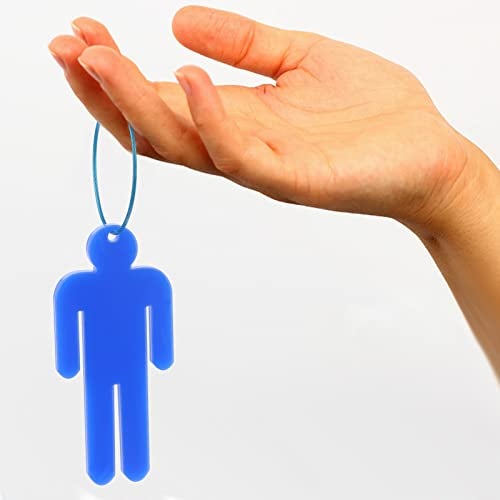 OBANGONG 4 Pcs Men's & Women's Acrylic Restroom Keychain Tags with 5 Pcs Wire Rings for Office Bathroom Designating Keys - Image 2