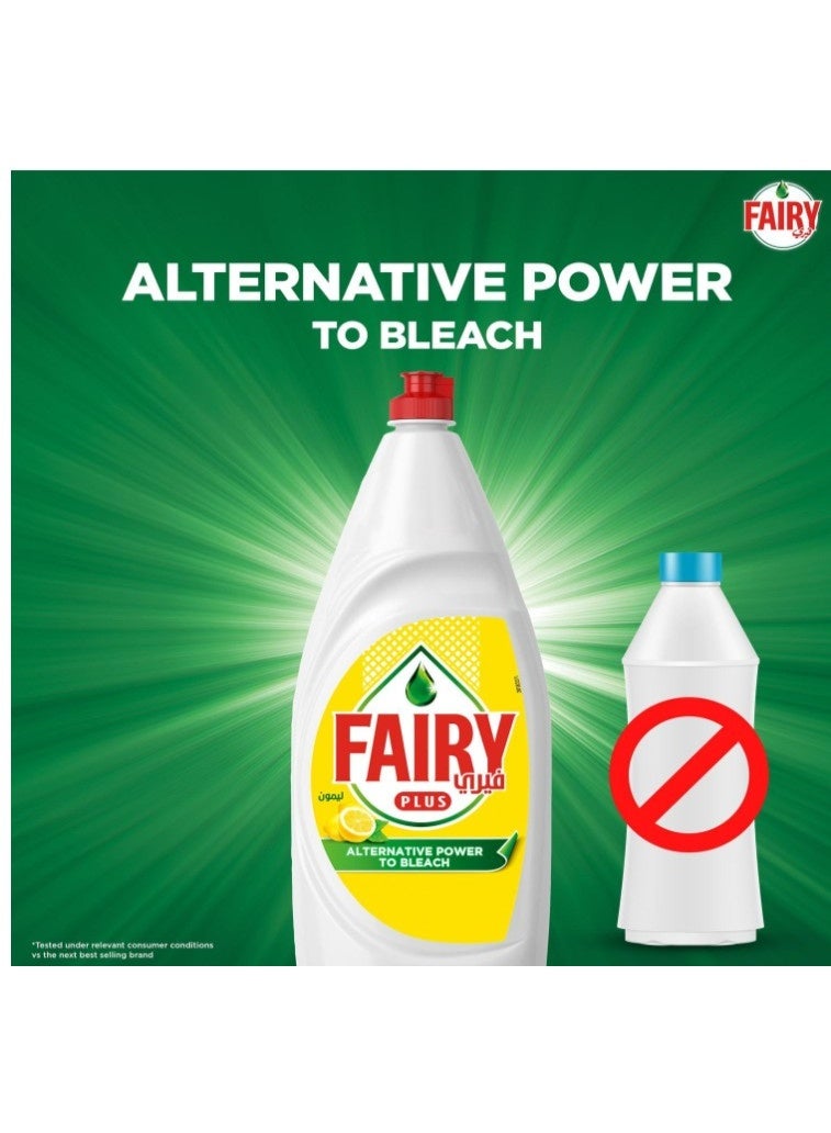 FAIRY FIRST سائل غسيل الأطباق فيري ماكس بلس برائحة الليمون مع قوة بديلة للمبيض، 6 × 600 مل - Image 3