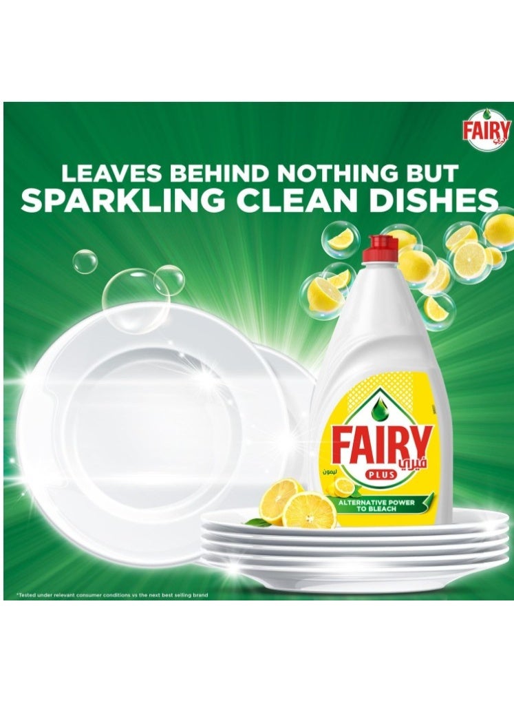 FAIRY FIRST سائل غسيل الأطباق فيري ماكس بلس برائحة الليمون مع قوة بديلة للمبيض، 6 × 600 مل - Image 4