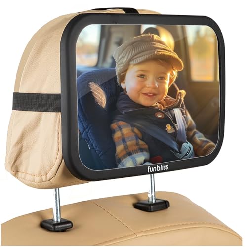 Baby Car Mirror Most Stable Backseat Mirror with Premium Matte FinishUltra High Definition PMMA Material Secure and ShatterproofBlack