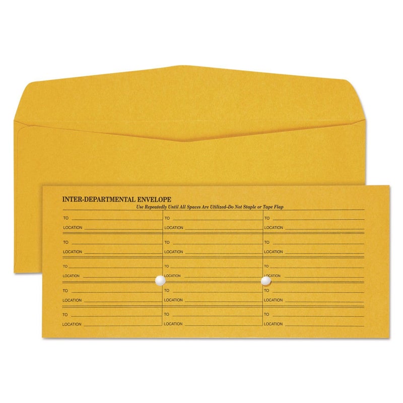 Quality Park Interoffice Envelopes Ungummed Brown Kraft 45 x 10375 500 per Box 63262