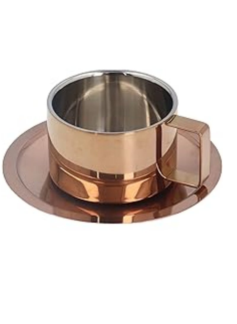 Y&D 3-piece European-style Double-layer Low-dish Coffee Cup With Spoon  - Image 5