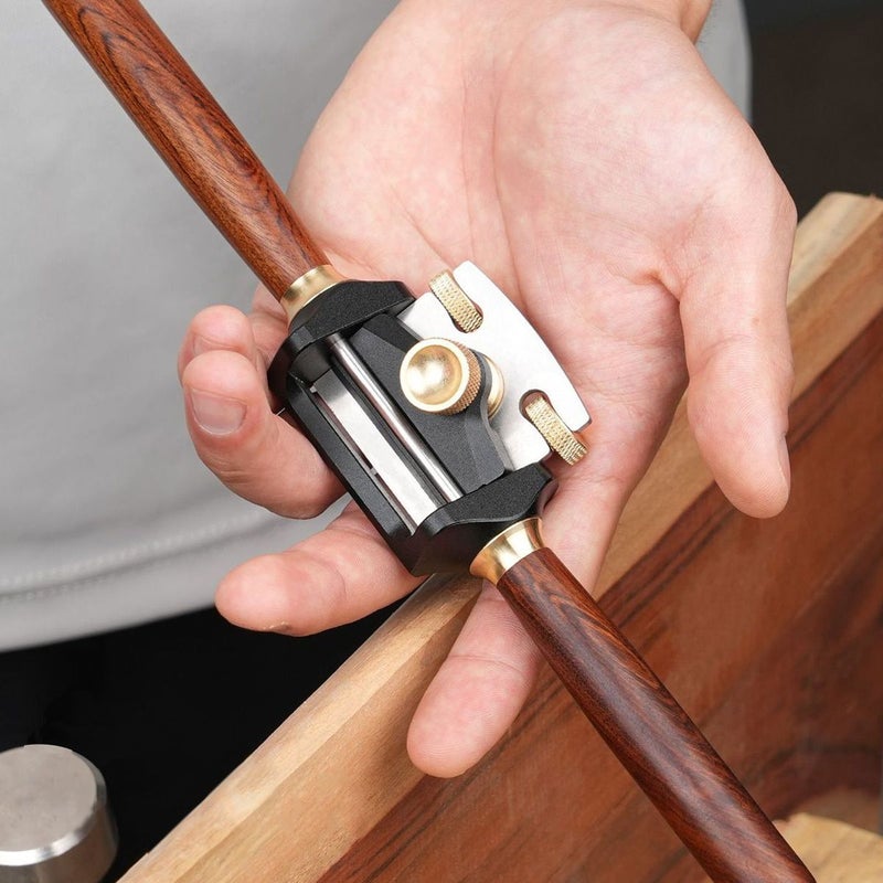 Aluminum Alloy Mini Wood Planer Adjustable Two Handed Manual Spokeshave Tool Set - Image 3