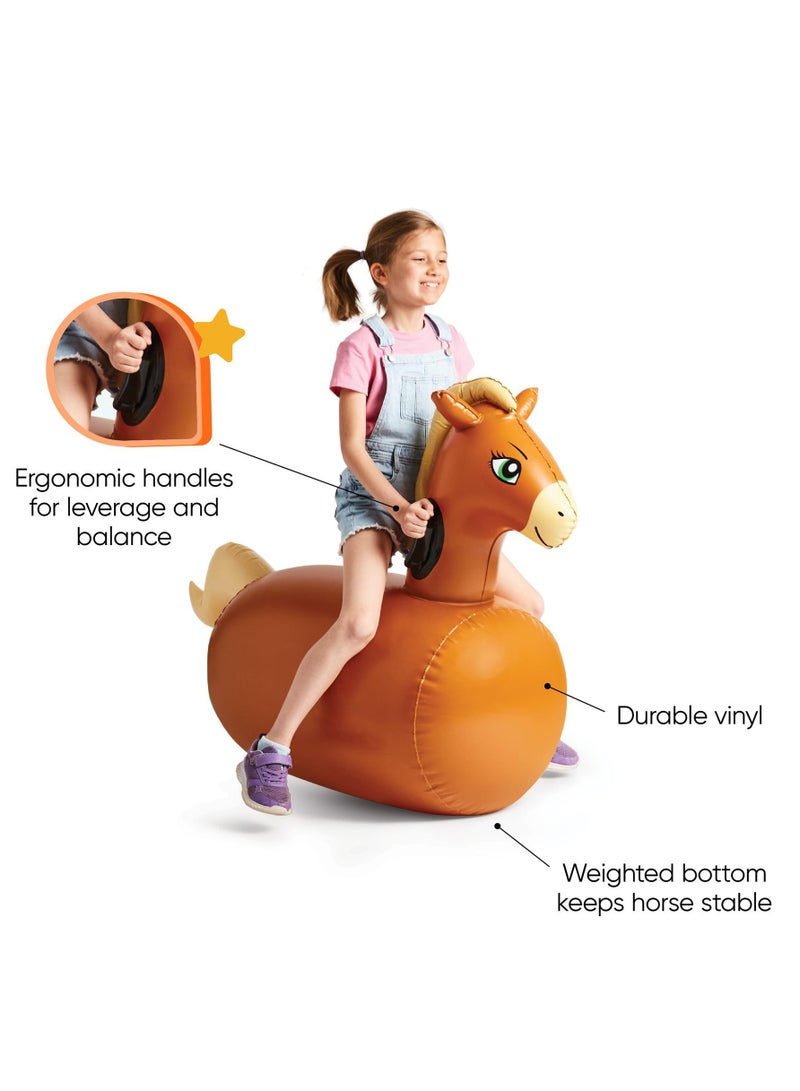 عام حصان قفز مثمر يمكن التطهير منه للأطفال لعبة ركوب، للاستخدام في المروج الخارجية. كرة صدمة حيوانية تفاعلية. ديناصور مثمر يمكن التطهير منه. - Image 2