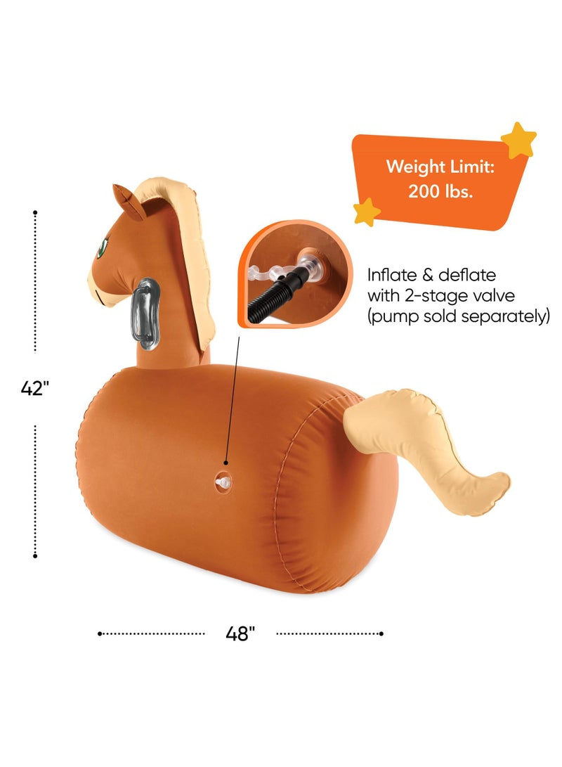 عام حصان قفز مثمر يمكن التطهير منه للأطفال لعبة ركوب، للاستخدام في المروج الخارجية. كرة صدمة حيوانية تفاعلية. ديناصور مثمر يمكن التطهير منه. - Image 4