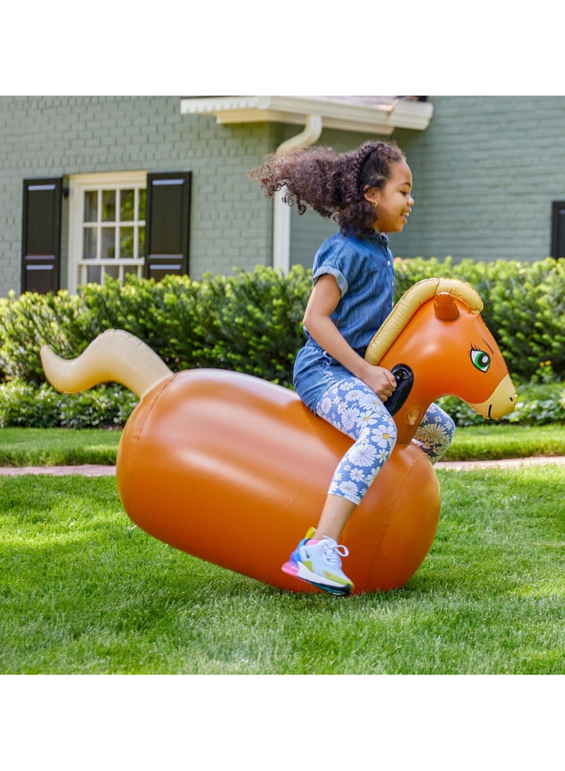 عام حصان قفز مثمر يمكن التطهير منه للأطفال لعبة ركوب، للاستخدام في المروج الخارجية. كرة صدمة حيوانية تفاعلية. ديناصور مثمر يمكن التطهير منه. - Image 1