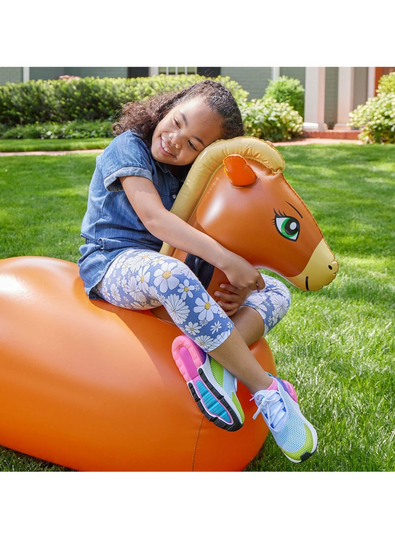 عام حصان قفز مثمر يمكن التطهير منه للأطفال لعبة ركوب، للاستخدام في المروج الخارجية. كرة صدمة حيوانية تفاعلية. ديناصور مثمر يمكن التطهير منه. - Image 3