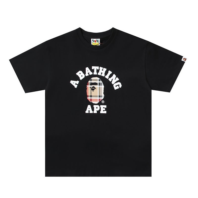 250 Grams Weight Correct Version Of The Tide Brand Bape Short Sleeve T-Shirt Men And Women Couples Loose Ape Head Half Sleeve - Image 1