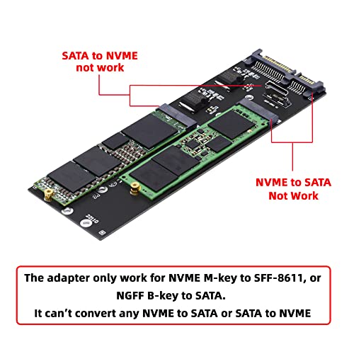 Xiwai Oculink SFF-8612 8611 to U.2 Kit M-Key to NVME PCIe SSD and NGFF to SATA Adapter for Mainboard - Image 5