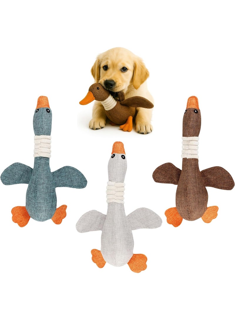 FUNFY Pack of 3 Crinkle Duck Toys for Small and Medium Dogs, Plush Ducks with Soft Squeaker, Fun Indoor Chew and Play Toy, Not for Aggressive Chewers - Image 1
