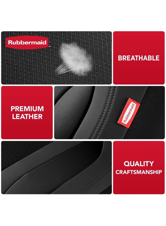 Rubbermaid Leather Mesh Car Seat Covers, Breathable Air Mesh Front Seat Cover, Universal Fit Slip-on Design, Airbag Compatible, Automotive Seat Protector for Most Cars, SUVs, Trucks, Vans-Black - Image 5