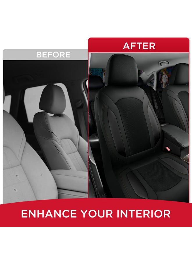 Rubbermaid Leather Mesh Car Seat Covers, Breathable Air Mesh Front Seat Cover, Universal Fit Slip-on Design, Airbag Compatible, Automotive Seat Protector for Most Cars, SUVs, Trucks, Vans-Black - Image 3