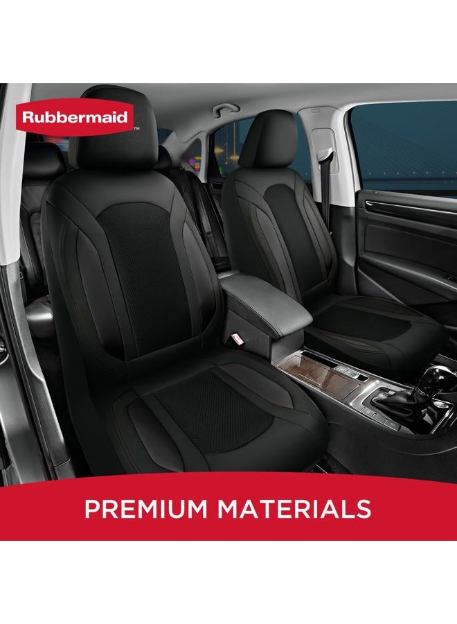 Rubbermaid Leather Mesh Car Seat Covers, Breathable Air Mesh Front Seat Cover, Universal Fit Slip-on Design, Airbag Compatible, Automotive Seat Protector for Most Cars, SUVs, Trucks, Vans-Black - Image 2