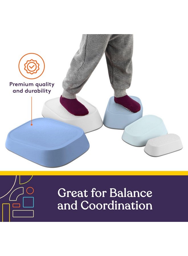 Special Supplies Special Supplies Set of 5 Stepping Stones for Kids Indoor and Outdoor Balance Blocks Promote Coordination, Balance Strength Child Safe Rubber, Non-Slip Edging (Ocean) - Image 5