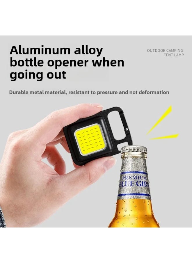 Generic - Portable Multi-Function Keychain Light Outdoor Emergency Mini Work Light High Magnetic Field Compact Torch For Camping And Hikin-Color:Aluminum Alloy Keychain Lamp [200 MA] European And American Quality - Image 1