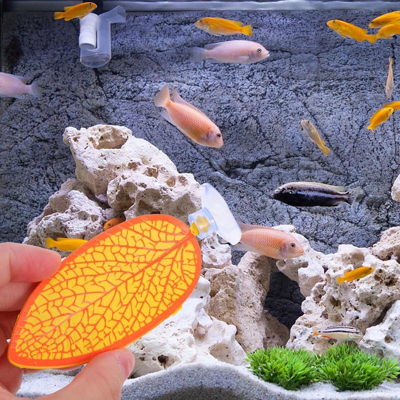 Betta Fish Leaf Hammock Rest Bed with Suction Cup, Artificial Yellow Aquarium Plant Decor, Fish Tank Ornament for Spawning and Breeding Habitat - Image 5