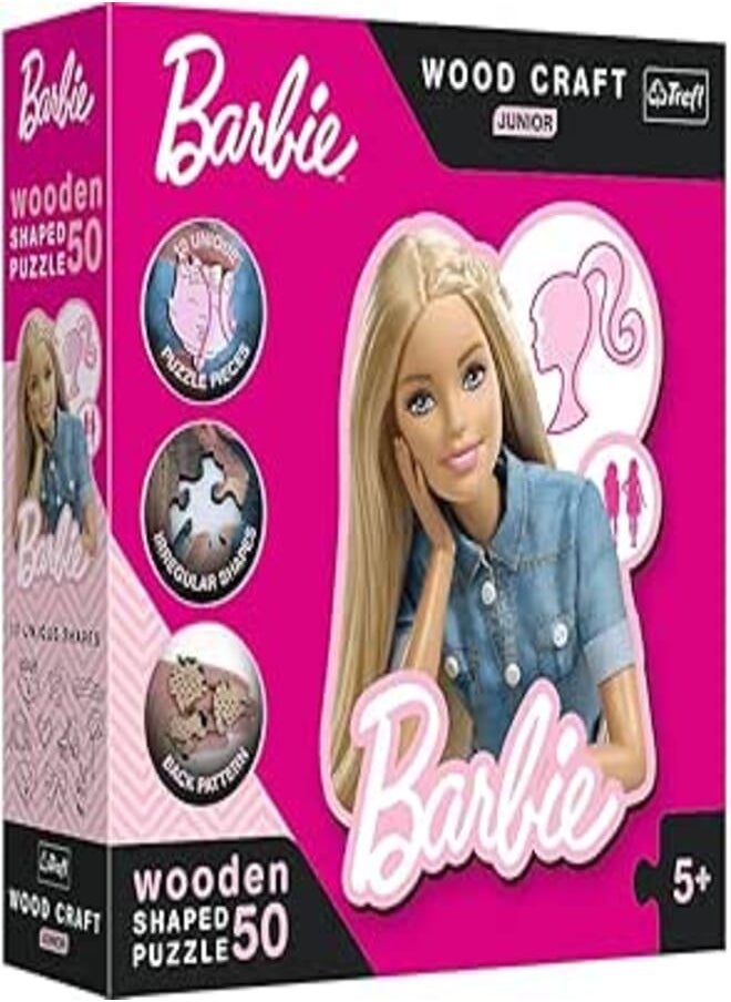 Trefl Trefl Puzzles - "50 Wood Craft Junior" - Beautiful Barbie/Mattel, Barbie FSC Mix 70% 20201 