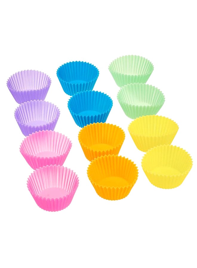 12-Piece Muffin Cup Cake Mould Set Multicolour - Image 2